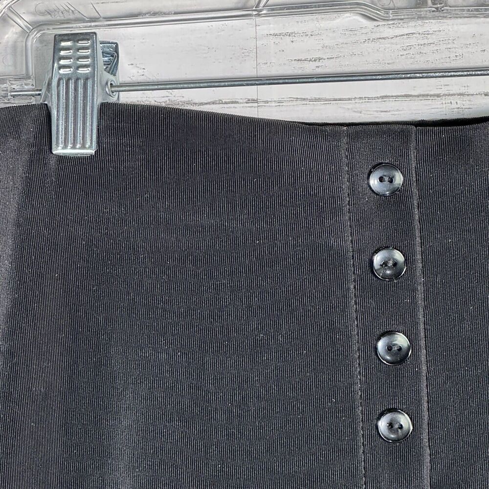 Briggs New York Black Jersey Maxi Skirt Buttons Vintage Made In USA - Picture 2 of 5